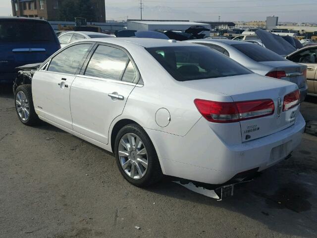 3LNDL2L32BR763615 - 2011 LINCOLN MKZ HYBRID WHITE photo 3