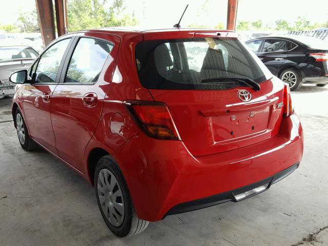 VNKKTUD39FA027039 - 2015 TOYOTA YARIS RED photo 3