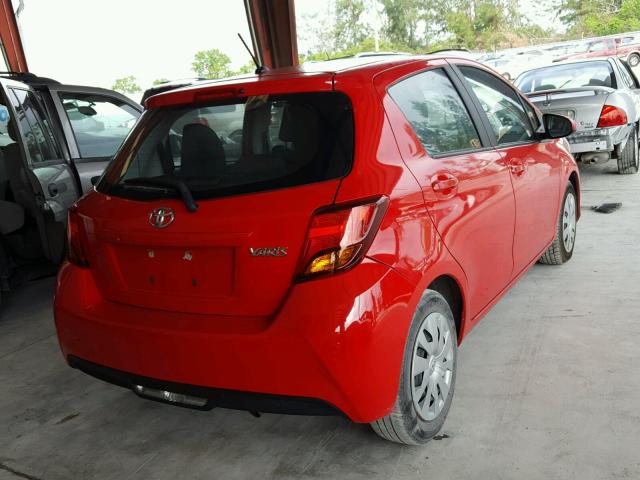 VNKKTUD39FA027039 - 2015 TOYOTA YARIS RED photo 4