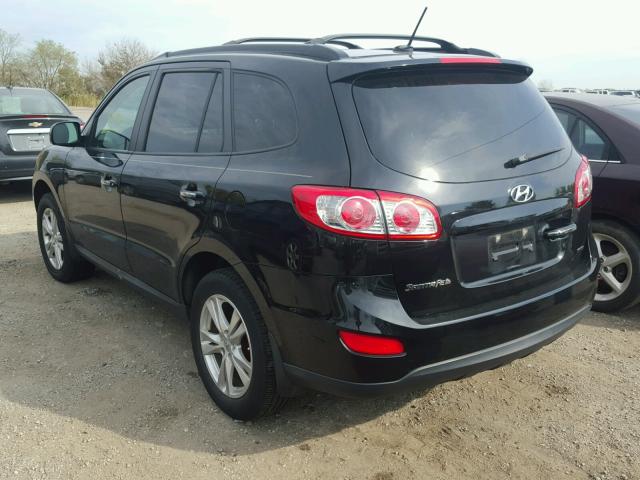 5XYZK3AB0CG158355 - 2012 HYUNDAI SANTA FE L BLACK photo 3