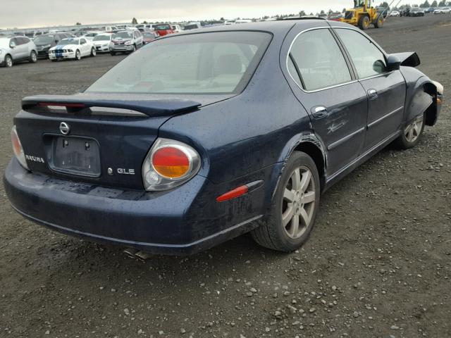 JN1DA31A52T324072 - 2002 NISSAN MAXIMA GLE BLUE photo 4