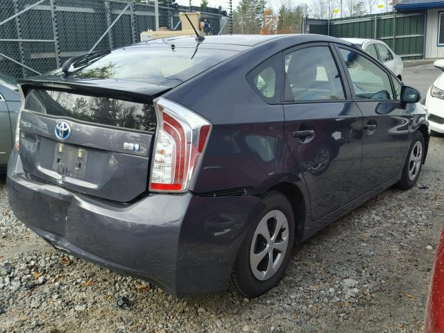 JTDKN3DU8D5596069 - 2013 TOYOTA PRIUS GRAY photo 4