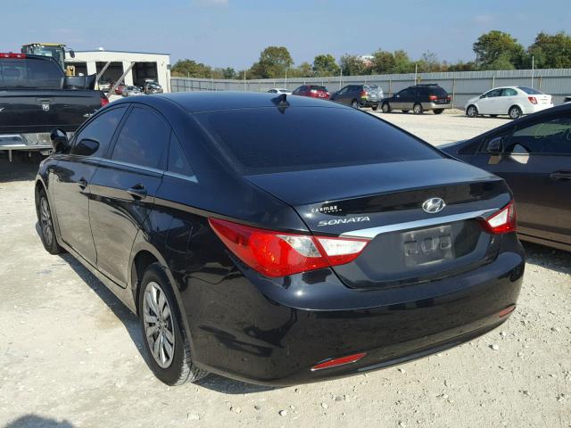 5NPEB4AC5CH465459 - 2012 HYUNDAI SONATA GLS BLACK photo 3