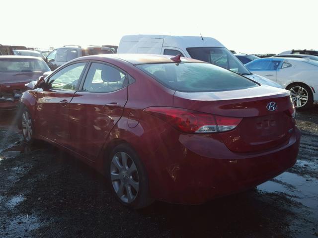 KMHDH4AE7DU946635 - 2013 HYUNDAI ELANTRA GL RED photo 3