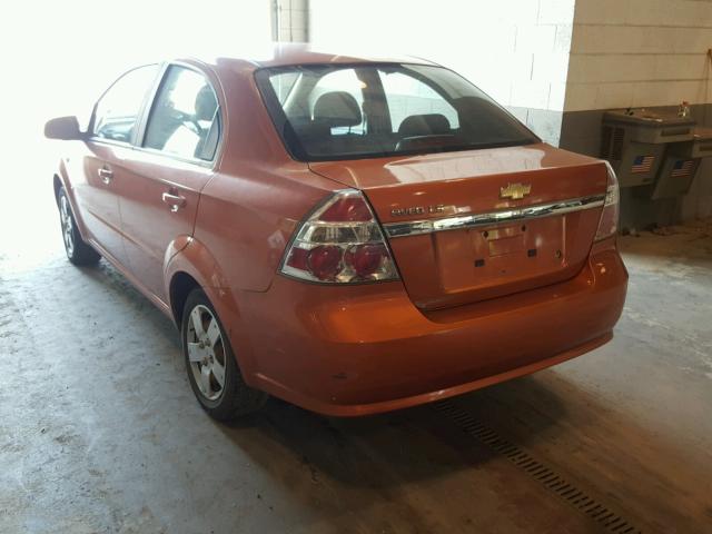 KL1TD56667B128968 - 2007 CHEVROLET AVEO BASE Pomarańczowy zdjęcie 3