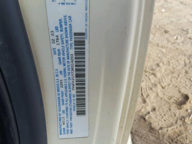 3VWCK21Y73M314203 - 2003 VOLKSWAGEN NEW BEETLE 米色 照片 10