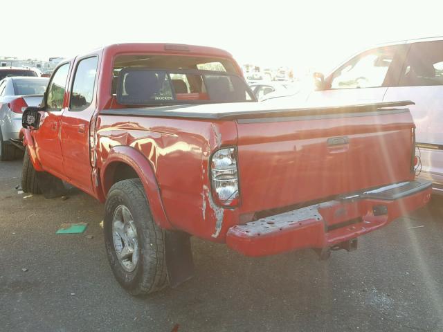 5TEGN92N04Z399396 - 2004 TOYOTA TACOMA DOU RED photo 3