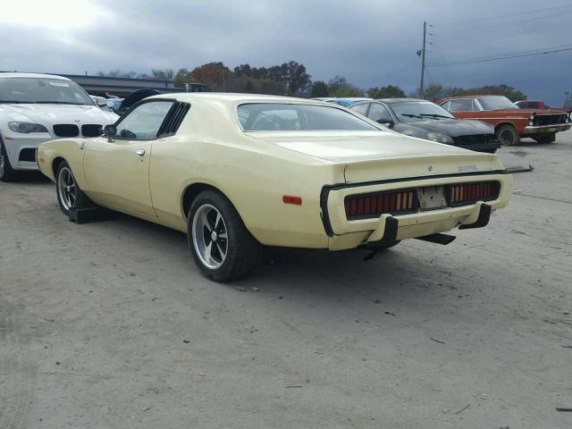 WP29G3A235386 - 1973 DODGE CHARGER YELLOW photo 3