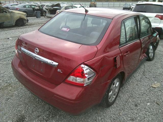 3N1BC1AP5BL482300 - 2011 NISSAN VERSA S RED photo 4