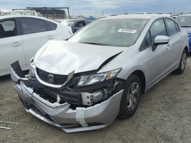 19XFB2F53FE255986 - 2015 HONDA CIVIC LX SILVER photo 2