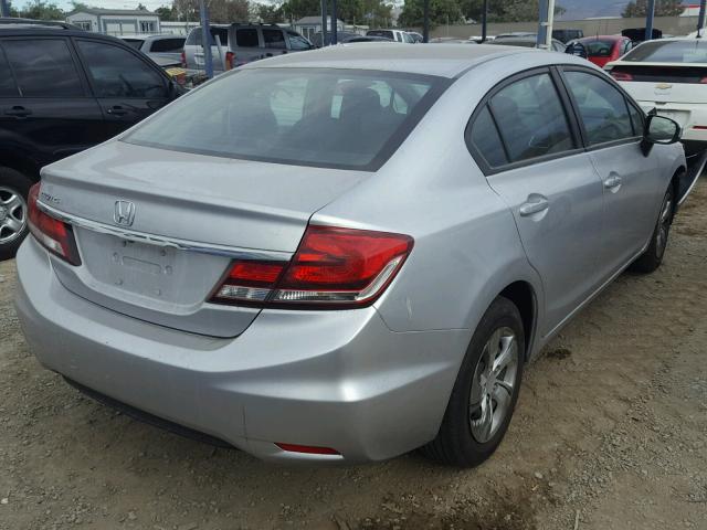 19XFB2F53FE255986 - 2015 HONDA CIVIC LX SILVER photo 4