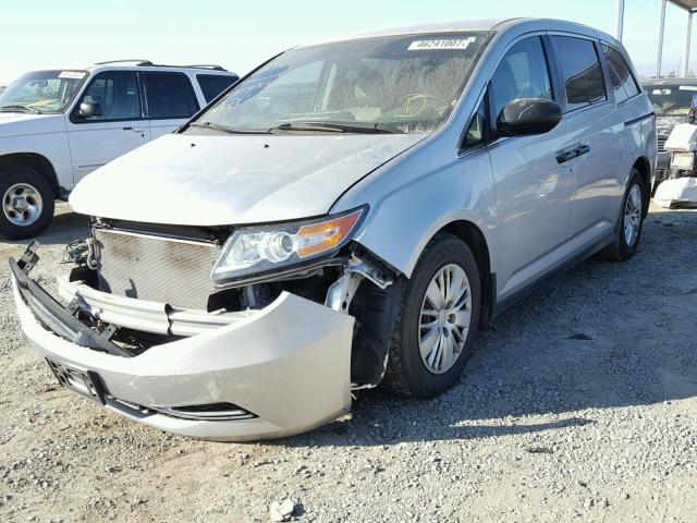 5FNRL5H23EB139047 - 2014 HONDA ODYSSEY LX SILVER photo 2