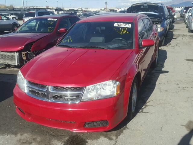 1C3CDZCB7CN144305 - 2012 DODGE AVENGER RED photo 2