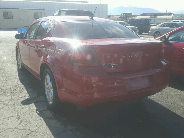 1C3CDZCB7CN144305 - 2012 DODGE AVENGER RED photo 3