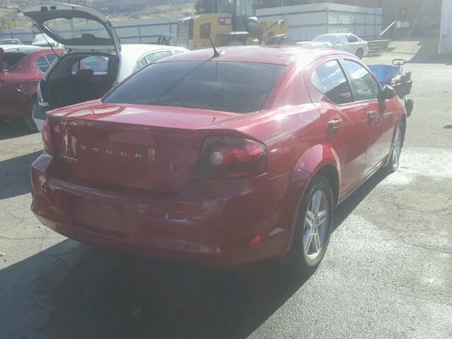 1C3CDZCB7CN144305 - 2012 DODGE AVENGER RED photo 4