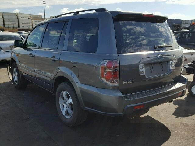 5FNYF28657B016907 - 2007 HONDA PILOT EXL GRAY photo 3