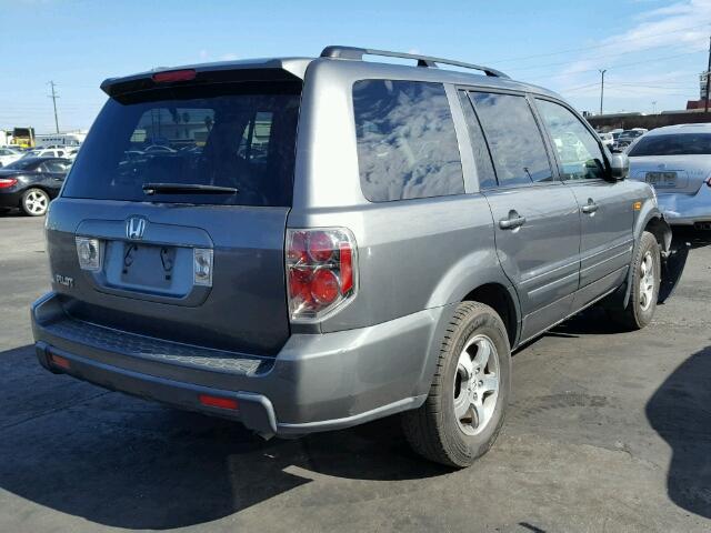 5FNYF28657B016907 - 2007 HONDA PILOT EXL GRAY photo 4