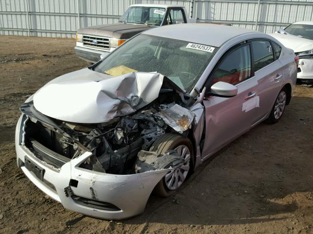 3N1AB7AP0DL794741 - 2013 NISSAN SENTRA S SILVER photo 2