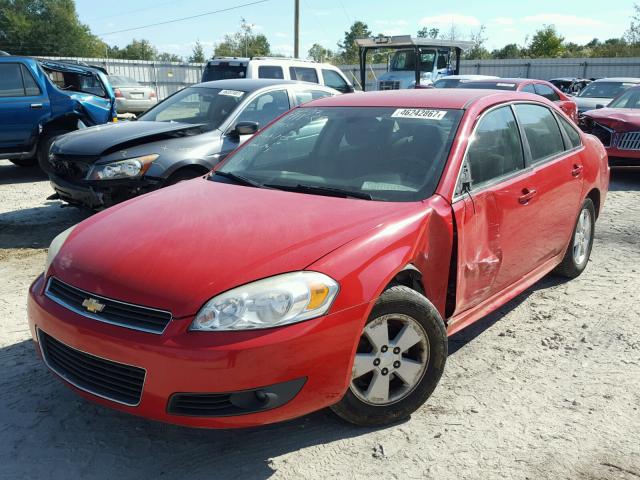 2G1WB5EK4A1155371 - 2010 CHEVROLET IMPALA LT RED photo 2