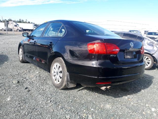 3VW2K7AJXEM421194 - 2014 VOLKSWAGEN JETTA BASE BLACK photo 3