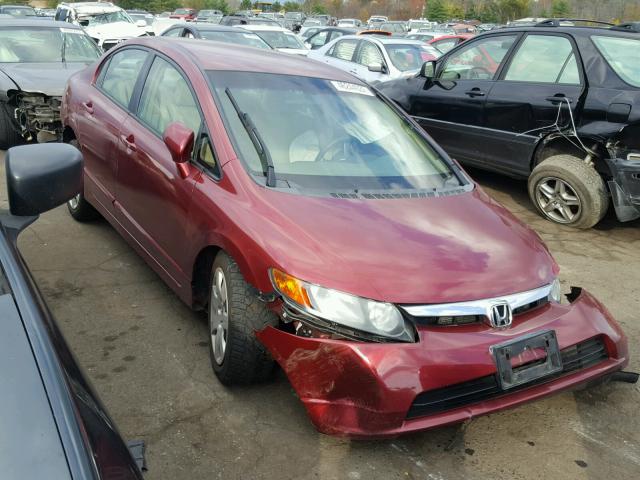 2HGFA16517H501048 - 2007 HONDA CIVIC LX RED photo 1