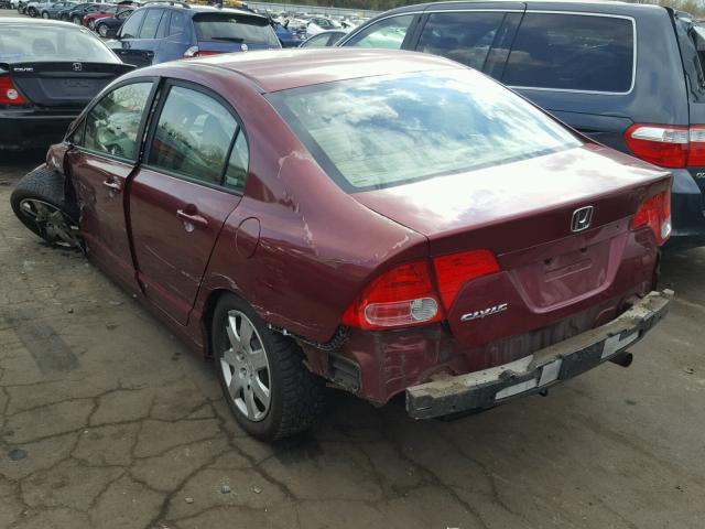 2HGFA16517H501048 - 2007 HONDA CIVIC LX RED photo 3