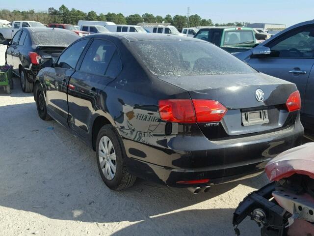 3VW2K7AJ7EM434498 - 2014 VOLKSWAGEN JETTA BASE BLACK photo 3