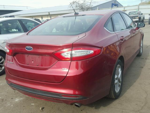 3FA6P0H78ER127941 - 2014 FORD FUSION SE RED photo 4