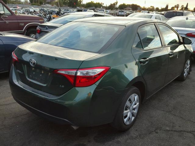 2T1BURHE1GC524906 - 2016 TOYOTA COROLLA L GREEN photo 4