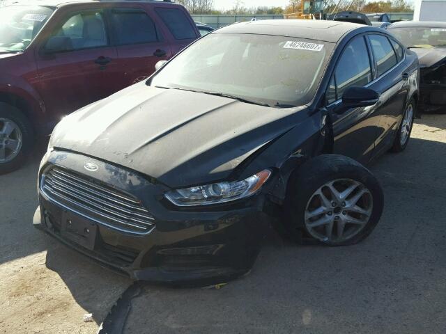 1FA6P0H76E5352913 - 2014 FORD FUSION SE BLACK photo 2