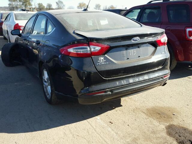 1FA6P0H76E5352913 - 2014 FORD FUSION SE BLACK photo 3