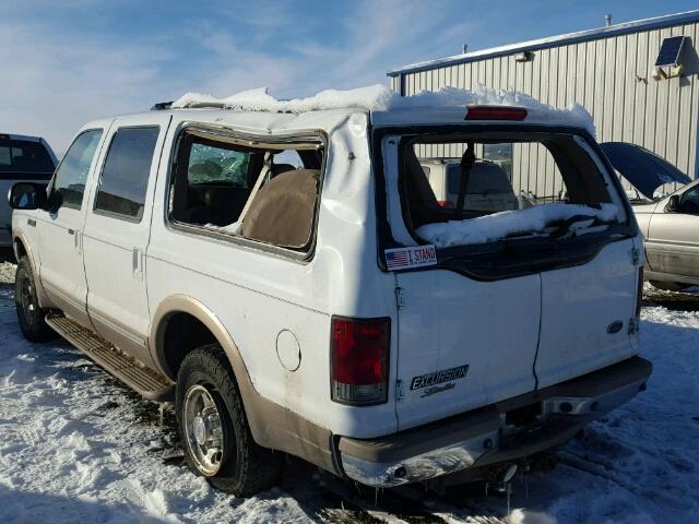 1FMSU43F82EB34616 - 2002 FORD EXCURSION WHITE photo 3