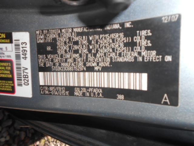 5TDZK23C68S152974 - 2008 TOYOTA SIENNA BLUE photo 10