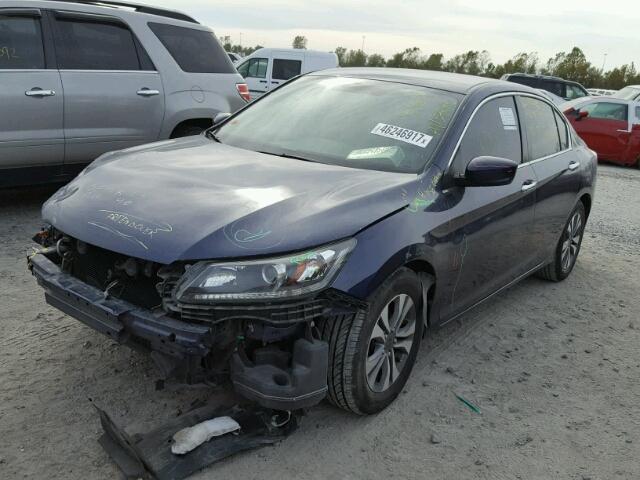 1HGCR2F38EA307970 - 2014 HONDA ACCORD LX BLUE photo 2