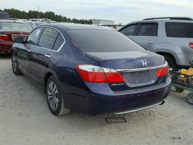 1HGCR2F38EA307970 - 2014 HONDA ACCORD LX BLUE photo 3