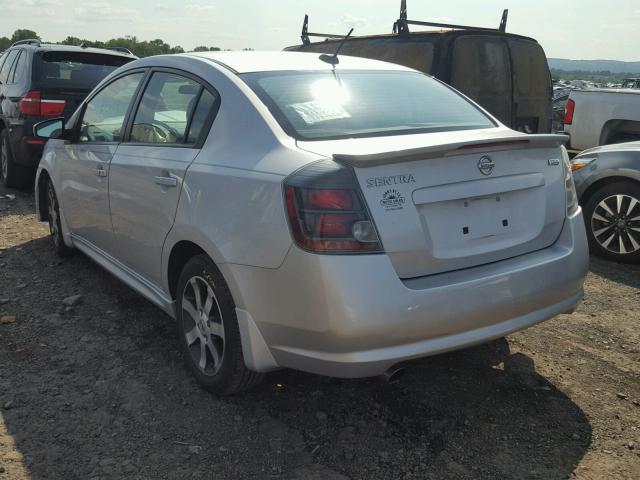 3N1AB6AP7BL715976 - 2011 NISSAN SENTRA 2.0 SILVER photo 3