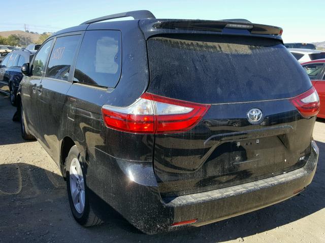 5TDKK3DC8FS582069 - 2015 TOYOTA SIENNA LE BLACK photo 3