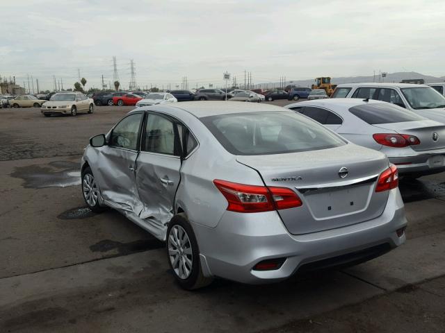 3N1AB7AP6GY313575 - 2016 NISSAN SENTRA S SILVER photo 3