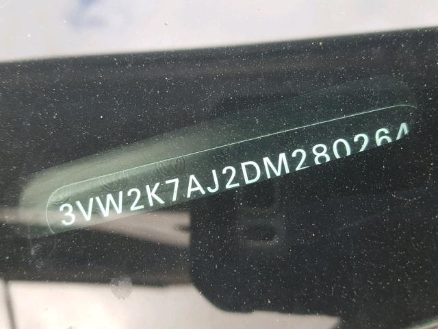 3VW2K7AJ2DM280264 - 2013 VOLKSWAGEN JETTA BASE 白色 照片 10