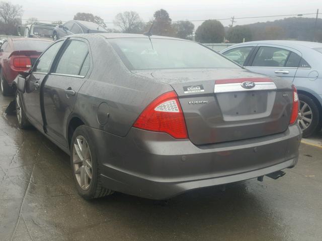 3FAHP0JA2BR323304 - 2011 FORD FUSION SEL GRAY photo 3