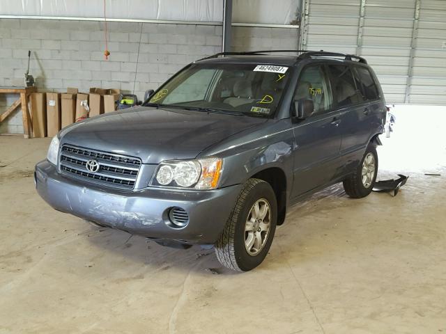 JTEGD21A030062679 - 2003 TOYOTA HIGHLANDER BLUE photo 2