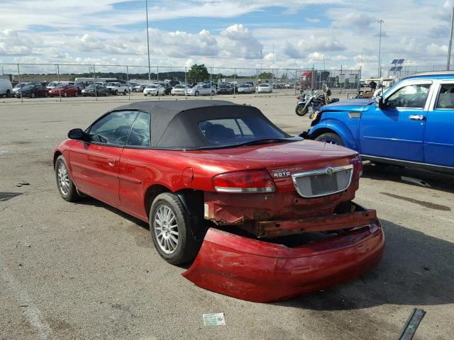 1C3EL55R54N352585 - 2004 CHRYSLER SEBRING LX RED photo 3