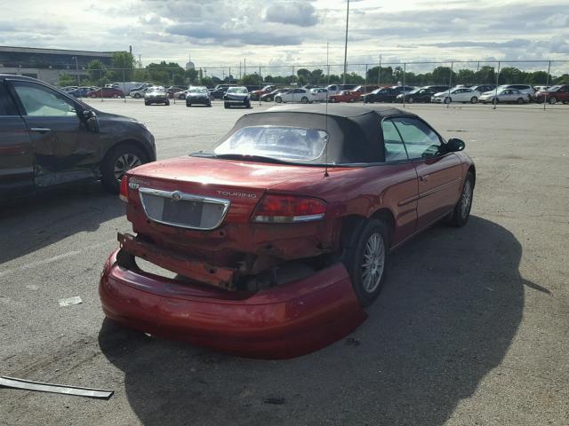 1C3EL55R54N352585 - 2004 CHRYSLER SEBRING LX RED photo 4