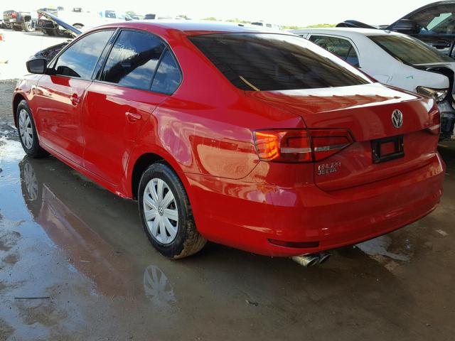 3VW2K7AJ0FM273316 - 2015 VOLKSWAGEN JETTA BASE RED photo 3