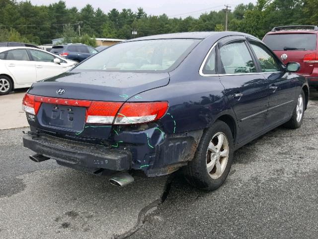 KMHFC46F76A070551 - 2006 HYUNDAI AZERA SE BLUE photo 4