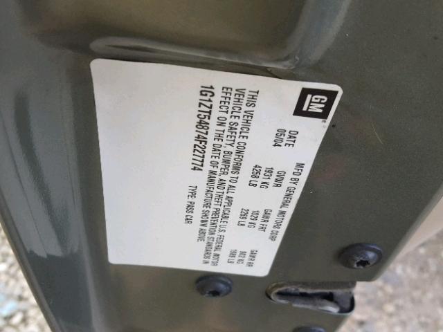 1G1ZT54874F227774 - 2004 CHEVROLET MALIBU LS 绿色 照片 10