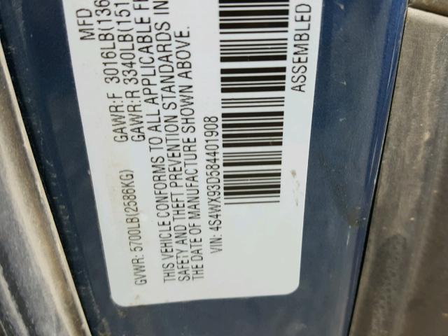 4S4WX93D584401908 - 2008 SUBARU TRIBECA LI 蓝色 照片 10