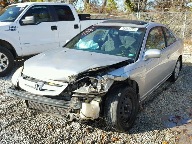 1HGEM22922L005608 - 2002 HONDA CIVIC EX SILVER photo 2