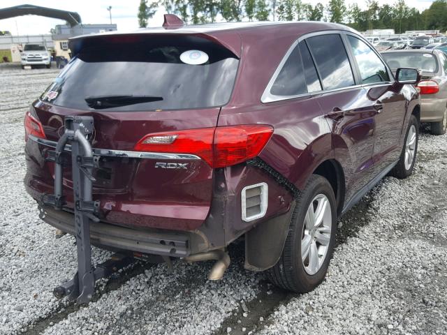 5J8TB3H33EL005577 - 2014 ACURA RDX BASE RED photo 4