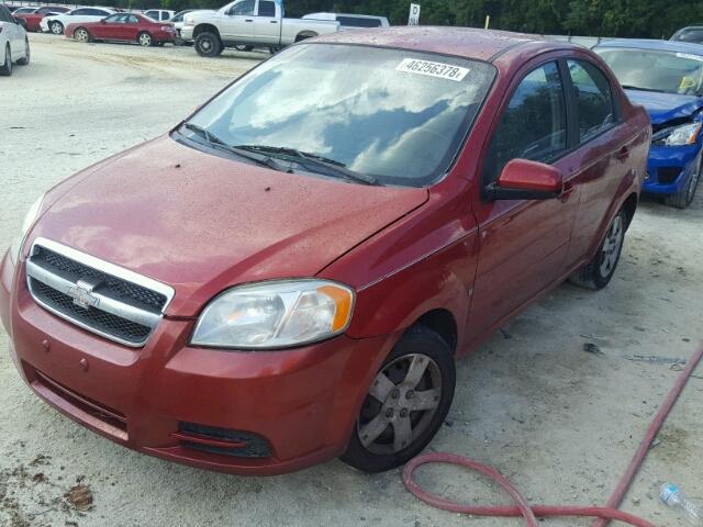 KL1TD56E49B354646 - 2009 CHEVROLET AVEO LS RED photo 2